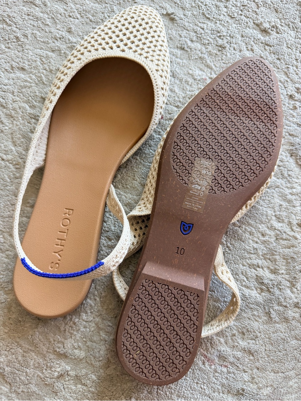 Rothy's Woven Pointed Toe Almond Slingback Flats Size 10 NWOB) - Picture 5 of 9